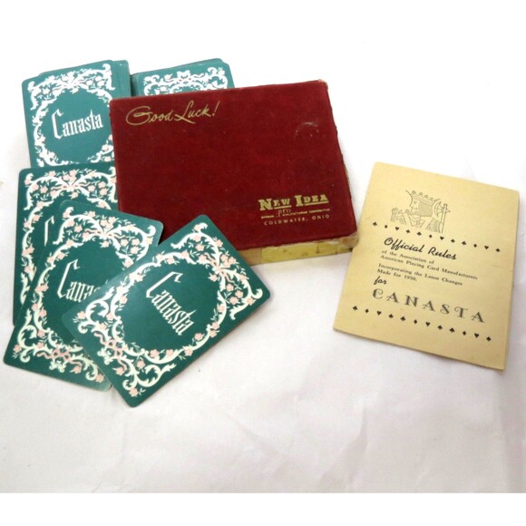 New Idea Vintage Canasta Playing Cards Set 1950 - Picture 1 of 3
